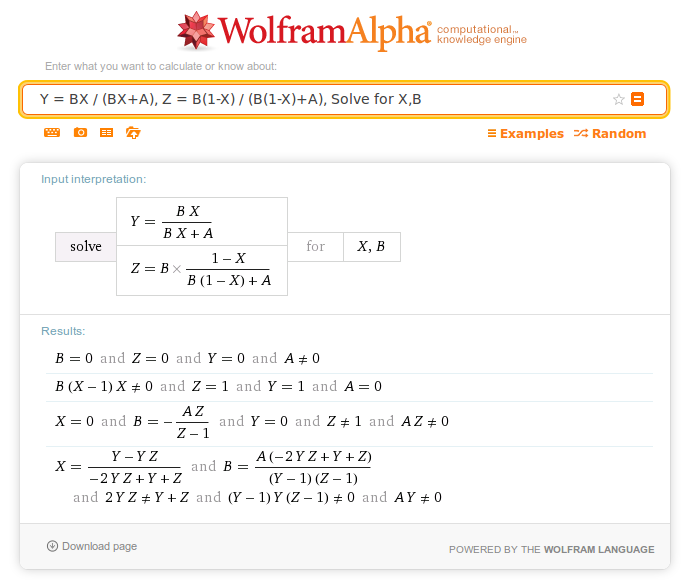 WolframAlpha.com voltage dividers